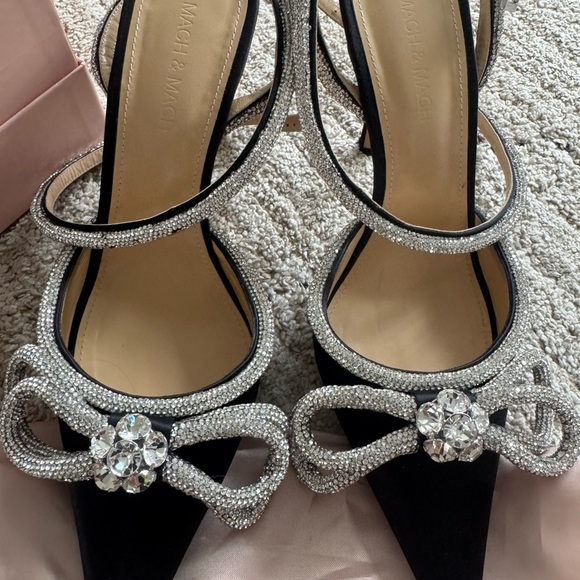 Mach & Mach Women's Black and Silver Heels size 38 - Picture 3 of 9